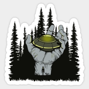 UFO Landing Hand Sticker